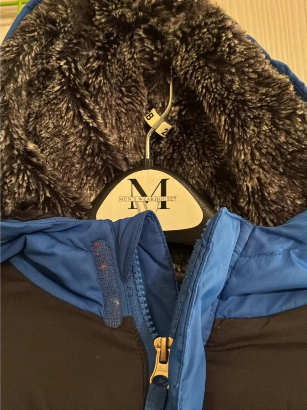 wonder nation Blue and Black Hooded Puffer Jacket